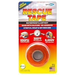 Rescue Silicone Tape, Self-Fusing, Orange, 1-In. x 12-Ft.