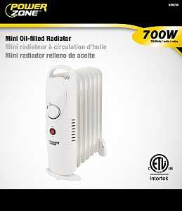 PowerZone Mini Oil Filled Heater (700 W White)