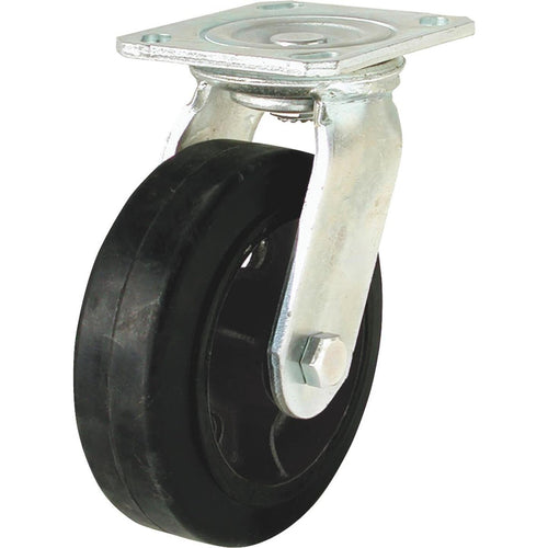 Shepherd 6 In. Mold-On Rubber Medium-Heavy Duty Swivel Plate Caster