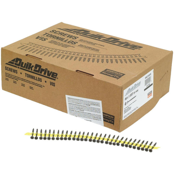 Quik Drive #6 x 1-5/8 In. Phillips Bugle Head Collated Drywall Screw, Phospate Finish (2500 Ct.)