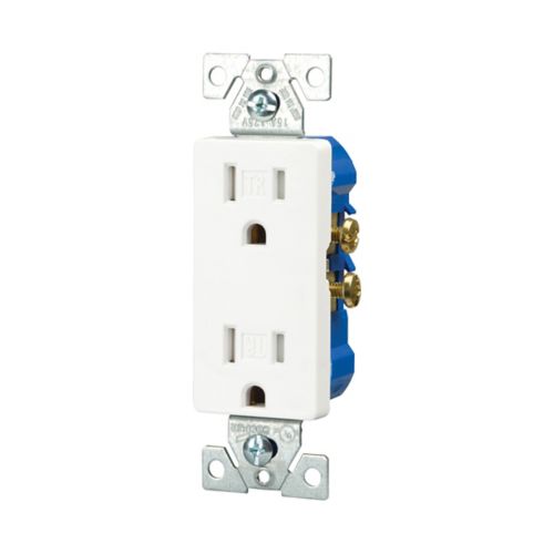 Eaton Residential Grade Decorator Duplex Receptacle  TR1107W