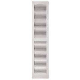 15 x 67-In. White Louvered Shutters, Pair