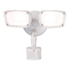 LED Security Light, 180 Degree Motion-Activated, Twin-Head, White Aluminum, 150-Watt