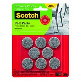 Felt Furniture Pads, 1-In. Round, Gray, 8-Ct.