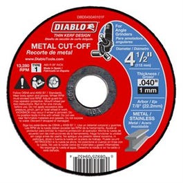 Metal Cut-Off Discs, 4.5 x 0.040 x 7/8-In.