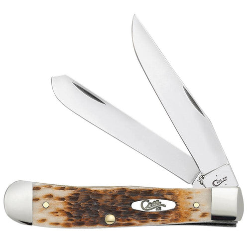 Case Knives Trapper Peach Seed Jig Amber Bone CS Trapper