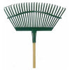 19-Inch Flex Steel Head Lawn Rake With 48-Inch Wood Handle