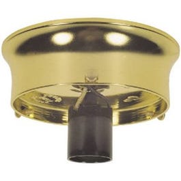 Glass Shade Holder, Brass Finish, 3.25-In. Fitter