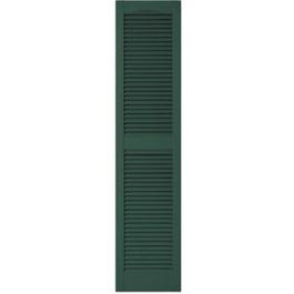 15 x 64-In. Forest Green Louvered Shutters, Pair