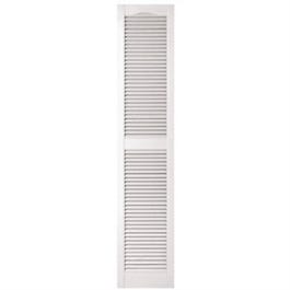 15 x 72-In. White Louvered Shutters, Pair