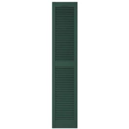 15 x 72-In. Forest Green Louvered Shutters, Pair