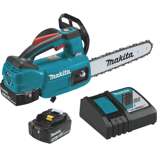 Makita 18V LXT Lithium-Ion Brushless Cordless 10 In. (5.0Ah) Top Handle Chain Saw Kit