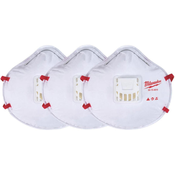 Milwaukee Disposable N95 Valved Respirator (3-Pack)