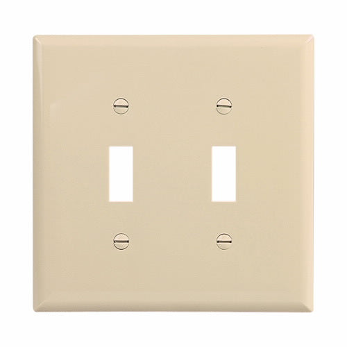 Eaton Cooper Wiring Toggle Wallplate, Ivory 2 Gang