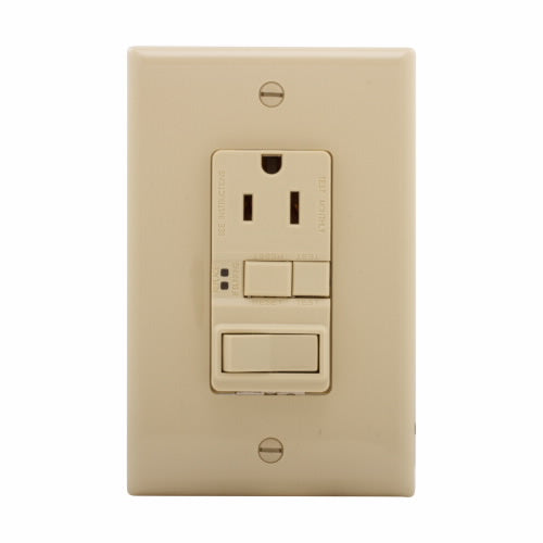 Eaton Cooper Wiring GFCI Receptacle 15A, 120V Ivory