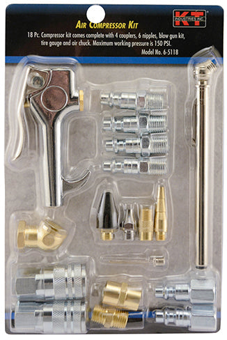 K-T Industries Industrial Air Kit 1/4'' 18 Pcs